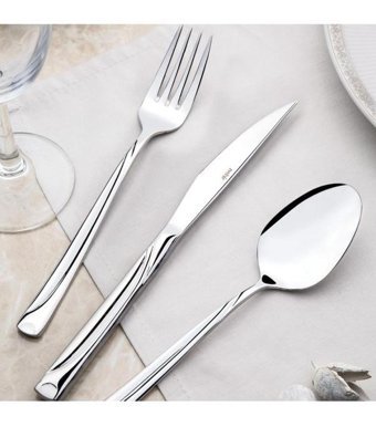 Nehir Fiesta 36 Parça 6 Kişilik Çatal Kaşık Bıçak Takımı Gümüş