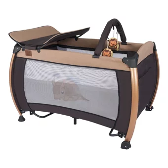 Mamma Armadillo Alüminyum 15 kg Kapasiteli Ayarlanabilir Taşınabilir Katlanabilir Ara Katlı 70x110 cm Sallanan Anne Yanı Park Yatak Kahverengi