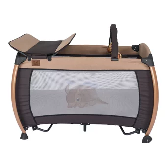 Mamma Armadillo Alüminyum 15 kg Kapasiteli Ayarlanabilir Taşınabilir Katlanabilir Ara Katlı 70x110 cm Sallanan Anne Yanı Park Yatak Kahverengi