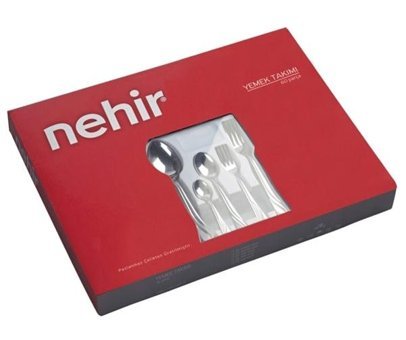 Nehir Katre 60 Parça 12 Kişilik Çatal Kaşık Bıçak Takımı Gümüş
