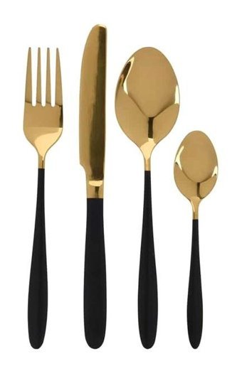 Tmall Home 16 Parça 4 Kişilik Çatal Kaşık Takımı Siyah