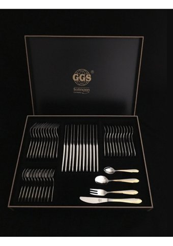 Ggs Solingen Sonja Mat 96 Parça 12 Kişilik Çatal Kaşık Bıçak Takımı Altın