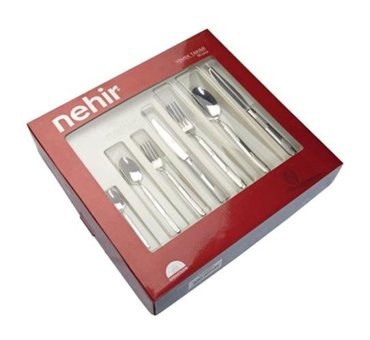 Nehir Deniz 84 Parça 12 Kişilik Çatal Kaşık Bıçak Takımı Gümüş