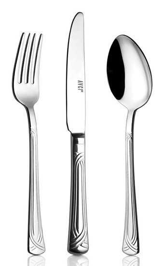 Avcı Sarma 18 Parça 6 Kişilik Çatal Kaşık Bıçak Takımı Gümüş