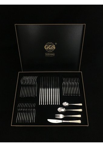 Solingen Marion Parlak 96 Parça 12 Kişilik Çatal Kaşık Bıçak Takımı Altın-Gümüş