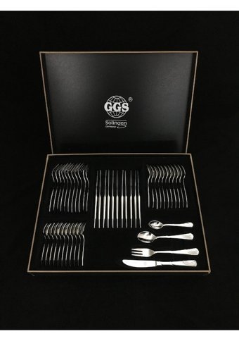 Ggs Solingen Petra Mat 96 Parça 12 Kişilik Çatal Kaşık Bıçak Takımı Füme