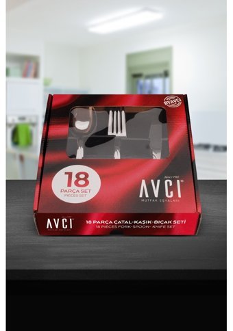 Avcı Ay Işığı 18 Parça 6 Kişilik Çatal Kaşık Bıçak Takımı Gümüş