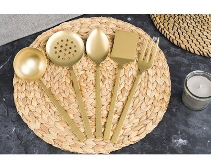 Mamma Lotus Mat 89 Parça 12 Kişilik Çatal Kaşık Bıçak Takımı Gold