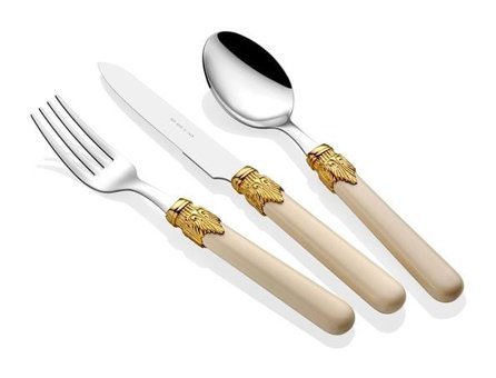 Rivadossi Classic Ring 24 Parça 6 Kişilik Çatal Bıçak Takımı Krem