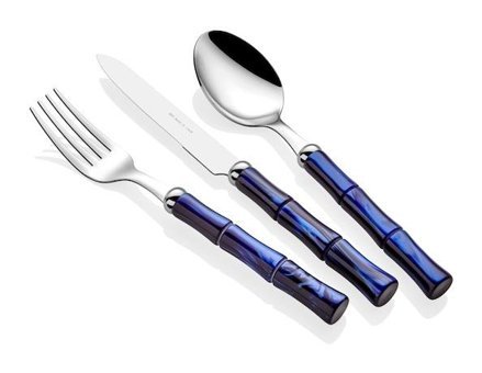 Rivadossi Bamboo 75 Parça 12 Kişilik Çatal Bıçak Takımı Mavi