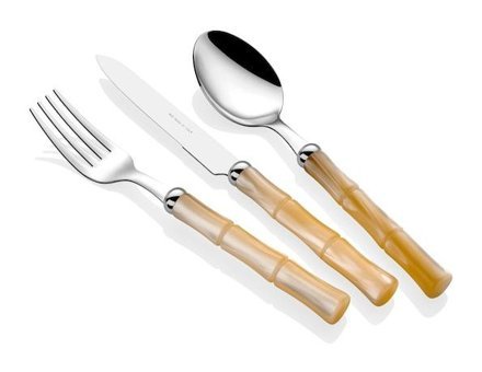 Rivadossi Bamboo 24 Parça 6 Kişilik Çatal Bıçak Takımı Krem