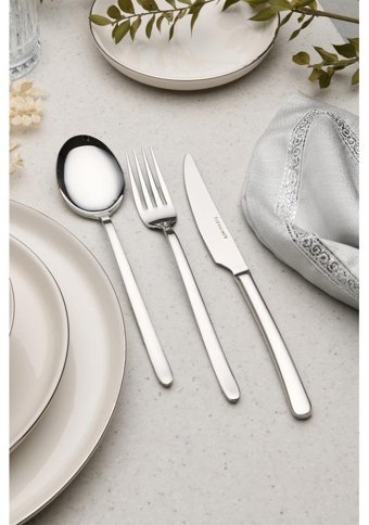 Bonelegant Modern 18 Parça 6 Kişilik Çatal Kaşık Bıçak Takımı gümüş