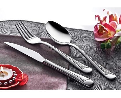 Kahramanlar Menekşe 90 Parça 12 Kişilik Çatal Kaşık Bıçak Takımı Çelik