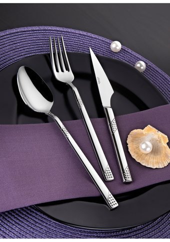 Alaca İnci 60 Parça 12 Kişilik Çatal Kaşık Bıçak Takımı Gümüş