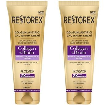 Restorex Collagen Onarıcı Tüm Saçlar İçin Durulanmayan Unisex Saç Kremi 2x250 ml