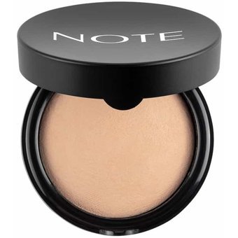 Note Baked Powder Soft Beige 05 Karma ve Yağlı Ciltler İçin Işıltılı Kompakt Pudra