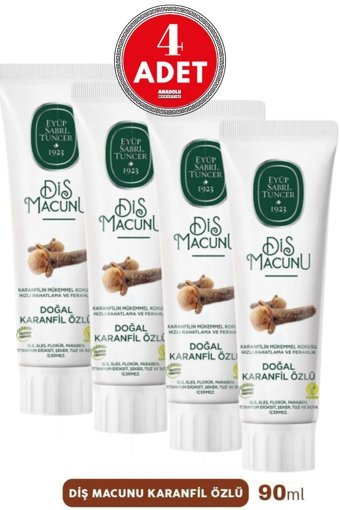 Eyüp Sabri Tuncer Karanfil Organik Florürsüz Diş Macunu 4x90 ml