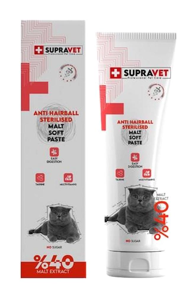 Supravet Anti Hairball B Vitamini E Vitamini Multivitamini Tüy Dökme Yetişkin Kedi Vitamini Macun 100 gr