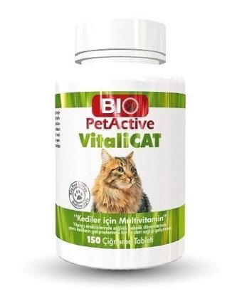 Bio PetActive Vitalicat C Vitamini E Vitamini Multivitamini Bağışıklık Güçlendirici Yetişkin Kedi Vitamini Tablet 150 ml