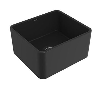 Bocchi Lavello 1136-004-0120 455 mm Damlalıksız Tezgah Altı Tek Gözlü Kare Orta Seramik Eviye Siyah