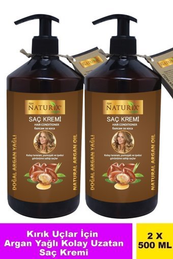 Naturix Saç Uzatan Argan Yağı Saç Kremi 2 x 500 ml