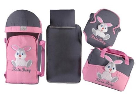 Rain Baby 12 kg Kapasiteli Taşıma Askılı Portbebe Gri-Pembe
