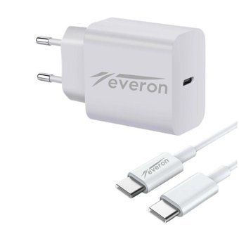 Everon EVR001 İPhone Type C Kablolu 25 W Hızlı Şarj Aleti Beyaz