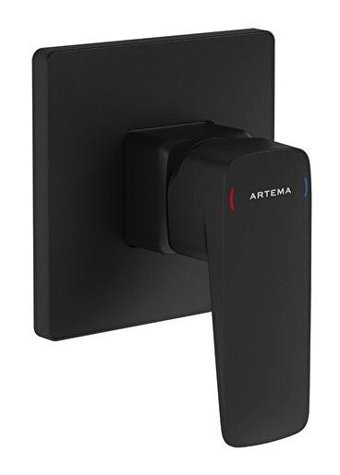 Artema Root Square A4275136 Krom Aç Kapa Ankastre Kare Banyo Bataryası Siyah