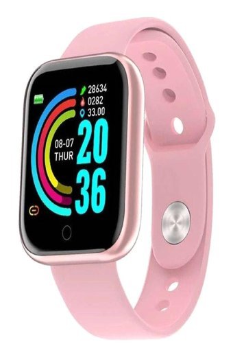 Piranha 9919 Tansiyon Ölçen Kadın Kare 44 mm Pembe Slikon Akıllı Saat