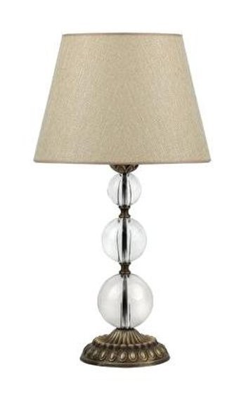 Vinner Kristal 3'lü Küre Cam Başlıklı Krem Metal Ayaklı Abajur
