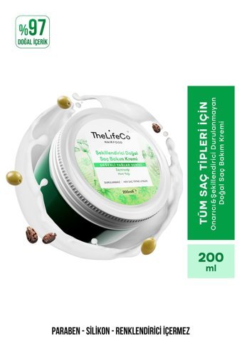 Thelifeco Hairfood Değerli Yağlar Serisi Onarıcı Hint Yağı Zeytinyağlı Saç Kremi 200 ml