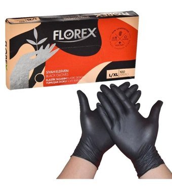 Florex Siyah Medium 100 Adet Temizlik Eldiveni