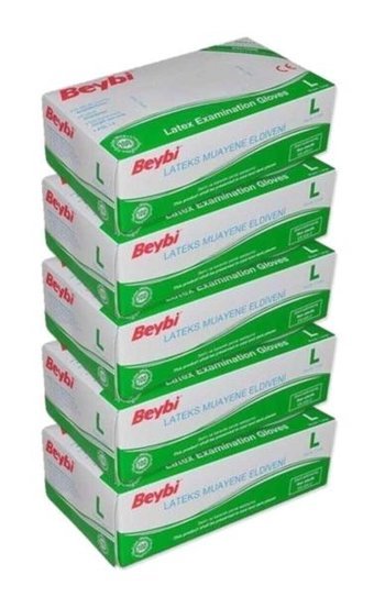 Beybi Beyaz Large 5 x 100 Adet Bulaşık Eldiveni