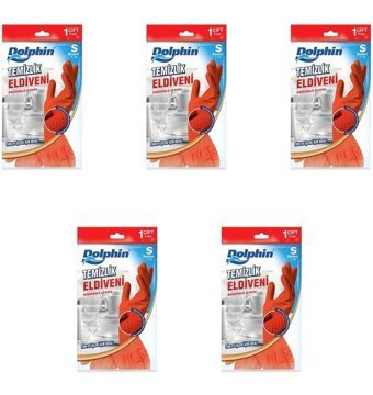 Dolphin Kırmızı Small 5 Çift Temizlik Eldiveni