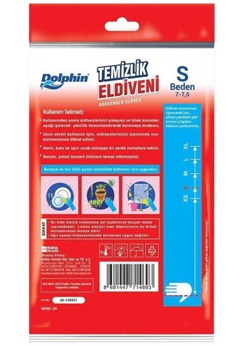 Dolphin Kırmızı Small 5 Çift Temizlik Eldiveni