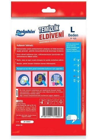 Dolphin Kırmızı Large 3 Çift Temizlik Eldiveni