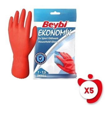 Beybi Kırmızı Small 5 Çift Bulaşık Eldiveni