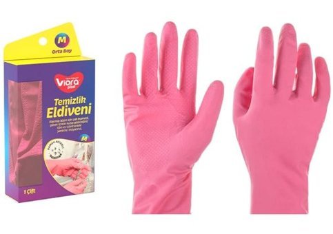 Vioraplast Kırmızı Medium 1 Çift Temizlik Eldiveni