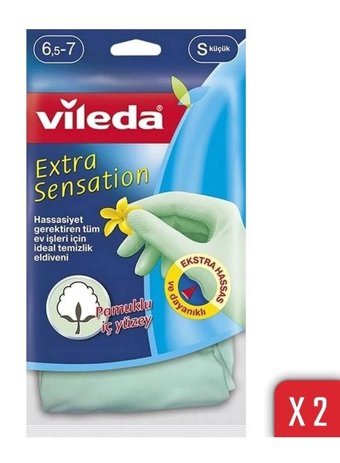 Vileda Extra Sensation Çok Renkli XSmall 2 Çift Temizlik Eldiveni