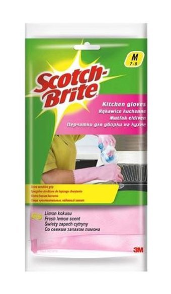 Scotch Brite Pembe Medium 1 Çift Temizlik Eldiveni