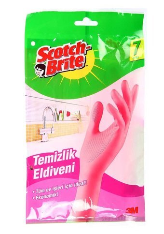 Scotch Brite Pembe Medium 1 Çift Temizlik Eldiveni