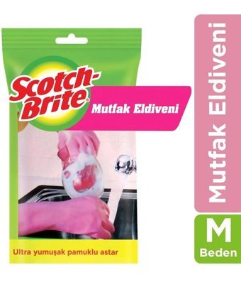 Scotch Brite Pembe Medium 1 Çift Temizlik Eldiveni