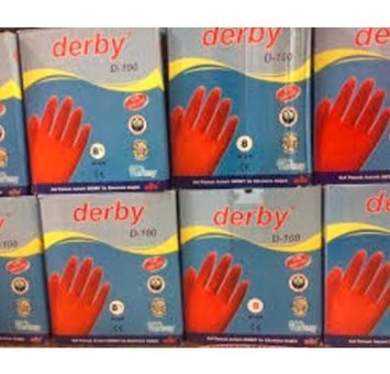 Derby No 8 Kırmızı Medium 30 Çift Bulaşık Eldiveni