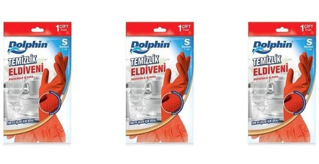Dolphin Kırmızı Small 3 Çift Temizlik Eldiveni