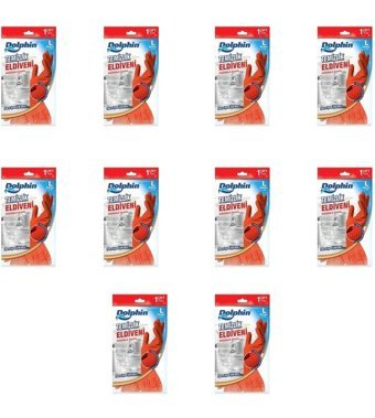 Dolphin Kırmızı Large 10 Çift Temizlik Eldiveni