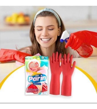Parin Kırmızı Large 12 Çift Temizlik Eldiveni