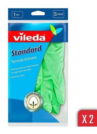 Vileda No 7 Kırmızı Small 2 Çift Temizlik Eldiveni