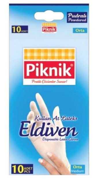 Piknik Beyaz Medium 10 Adet Bulaşık Eldiveni