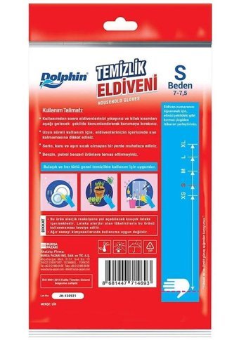 Dolphin Kırmızı Small 1 Çift Temizlik Eldiveni