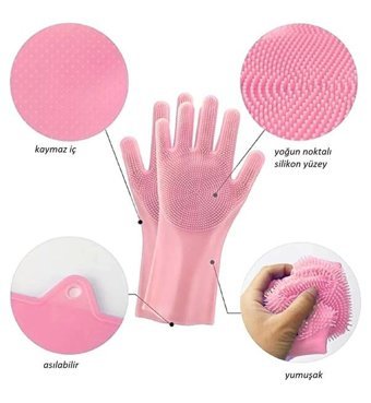 Xcj Pembe Standart 1 Çift Temizlik Eldiveni